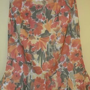 Floral Orange and Gray Women's Skirt